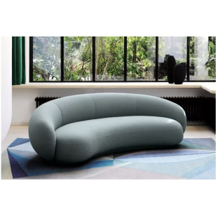 簡約月形灰色多人沙發