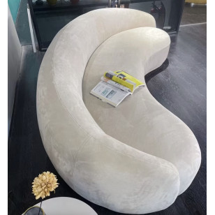 簡約月形灰色多人沙發