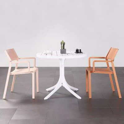 簡約白色圓形茶几