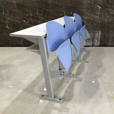 簡約禮堂會議桌椅一體條桌