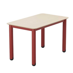 簡約圓管腳長方桌