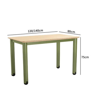 簡約圓管腳長方桌