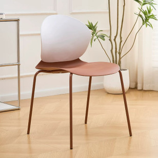 簡約不鏽鋼腳可堆疊休閒椅