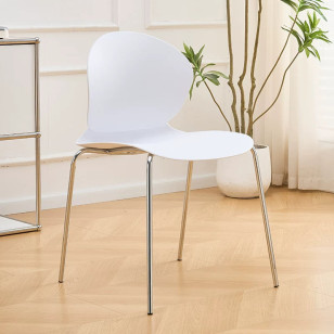 簡約不鏽鋼腳可堆疊休閒椅