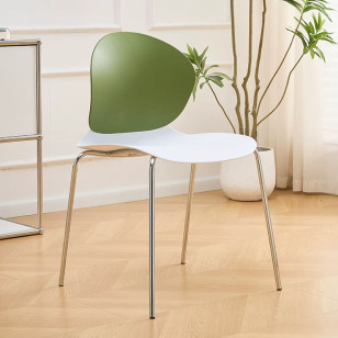 簡約不鏽鋼腳可堆疊休閒椅