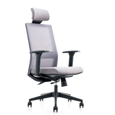 帶頭枕的高靠背辦公網眼椅工程學椅