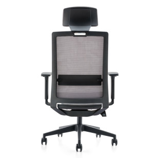 帶頭枕的高靠背辦公網眼椅工程學椅