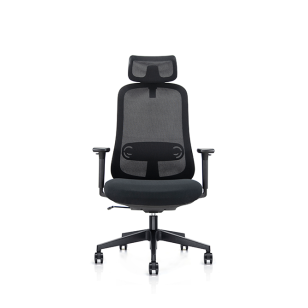 3D可調頭枕高背網狀椅布藝辦公椅
