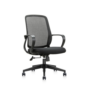 可調旋轉帶靠墊和中靠背辦公椅