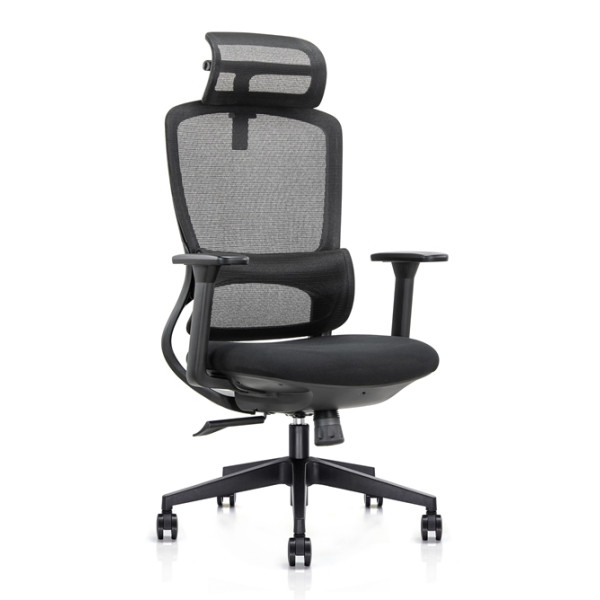 高背帶頭枕旋轉經理辦公椅