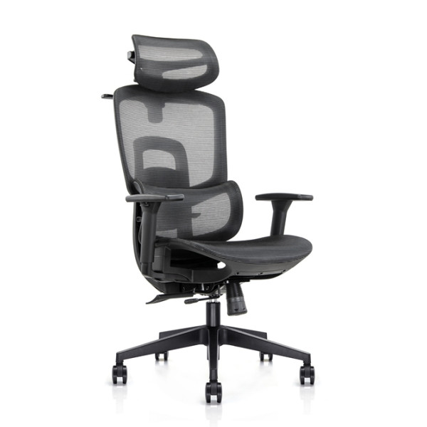 旋轉辦公3D功能扶手網椅帶擱腳板椅