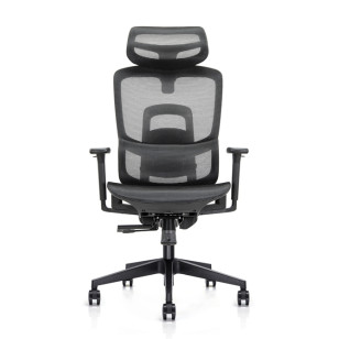 旋轉辦公3D功能扶手網椅帶擱腳板椅